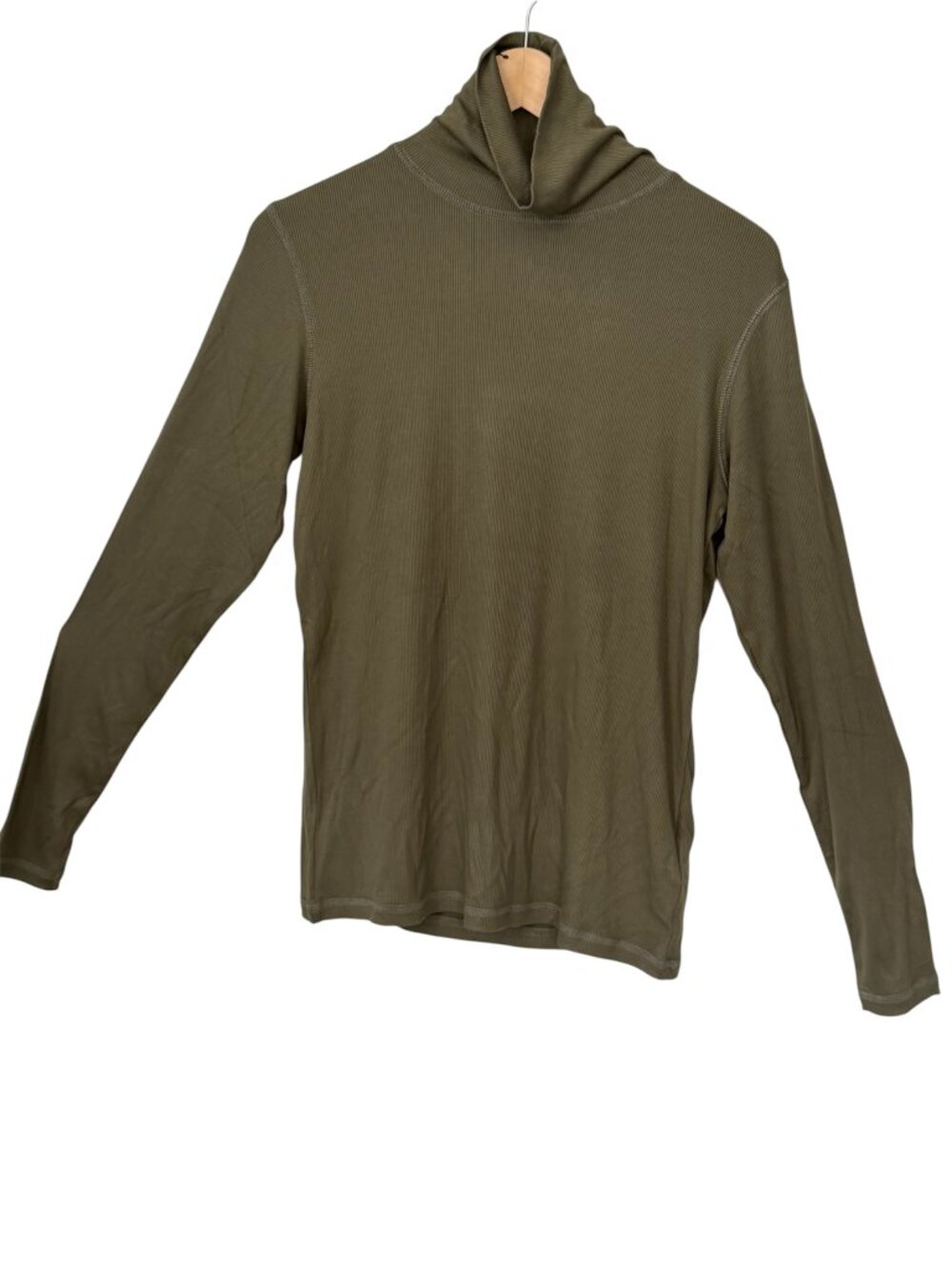 NWOT Daily Sports Sweden Ancona Ribbed Long-Sleeve Turtleneck Top Olive Green L